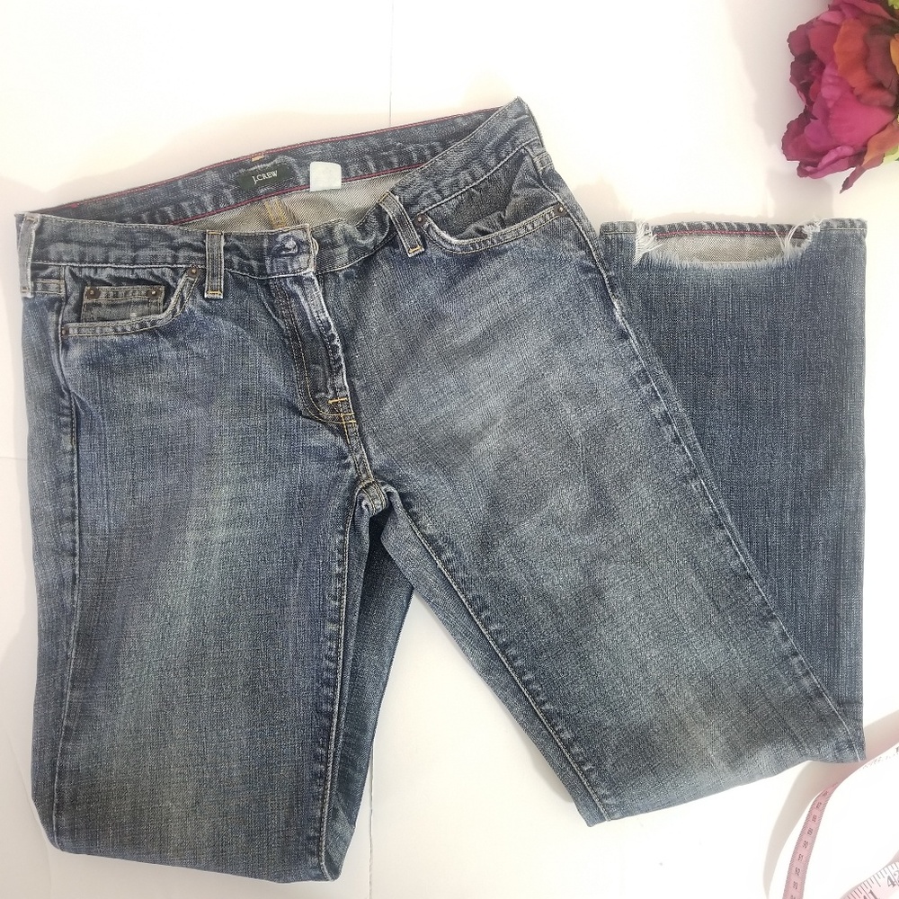 J.Crew distressed straight leg jeans Size 4 Short